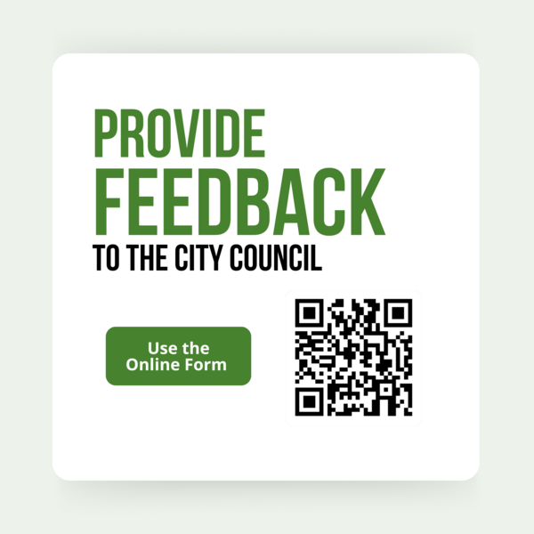 Provide Feedback to the City Council QR Code graphic