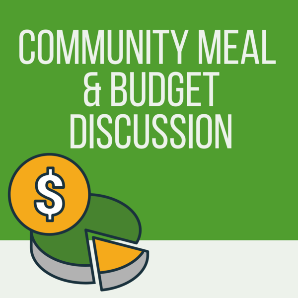 Community Meal and Budget Discussion graphic