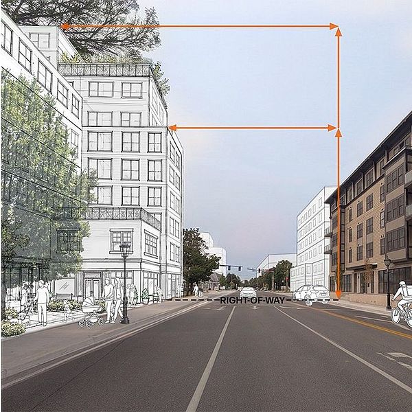 a conceptual rendering of the street room applied to Park Street.