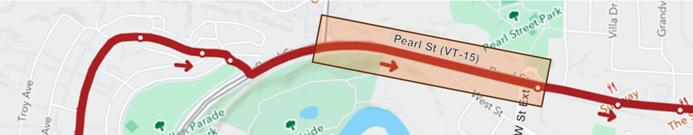 Illustration of Green Mountain Transit’s Route 2 that misses parts of Pearl Street